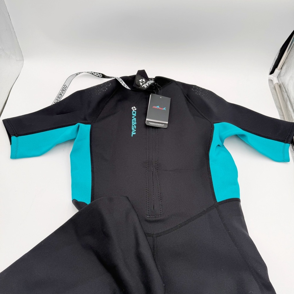 Shorty Wetsuit Men Women 1.5mm Neoprene Back Zip Wetsuit Spring Suit - Size 2XL - Picture 7 of 9